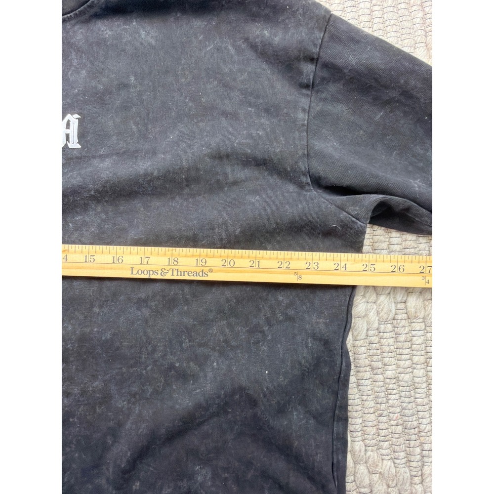 YoungLA Long Sleeve T-Shirt Mens Large Black Mineral Wash Gothic Graphic 8021 - Picture 8 of 9
